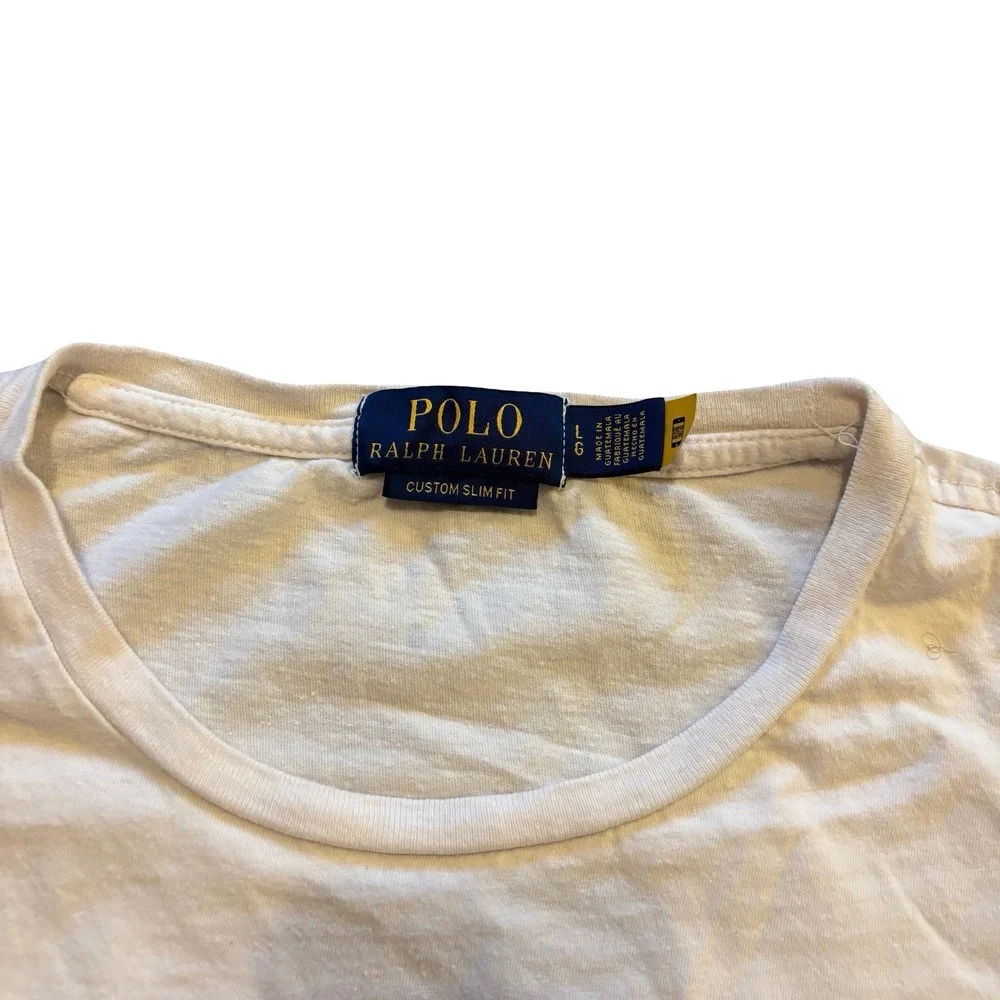 Polo Ralph Lauren Mens Polo Bear Painter Graphic T-Shirt White Custom Slim Fit L